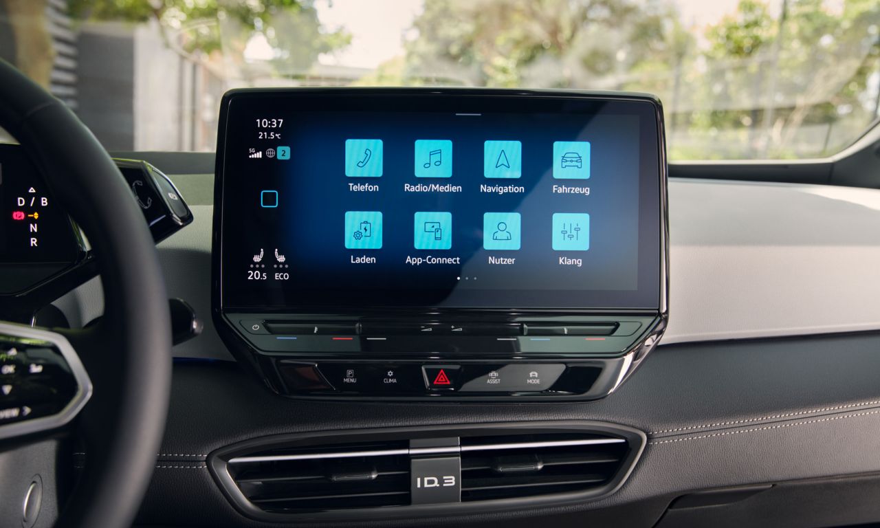 Vista del sistema di infotainment di Volkswagen Nuova ID.3.